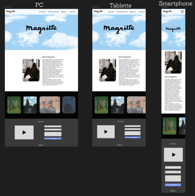 Figma de projet siteweb Artiste